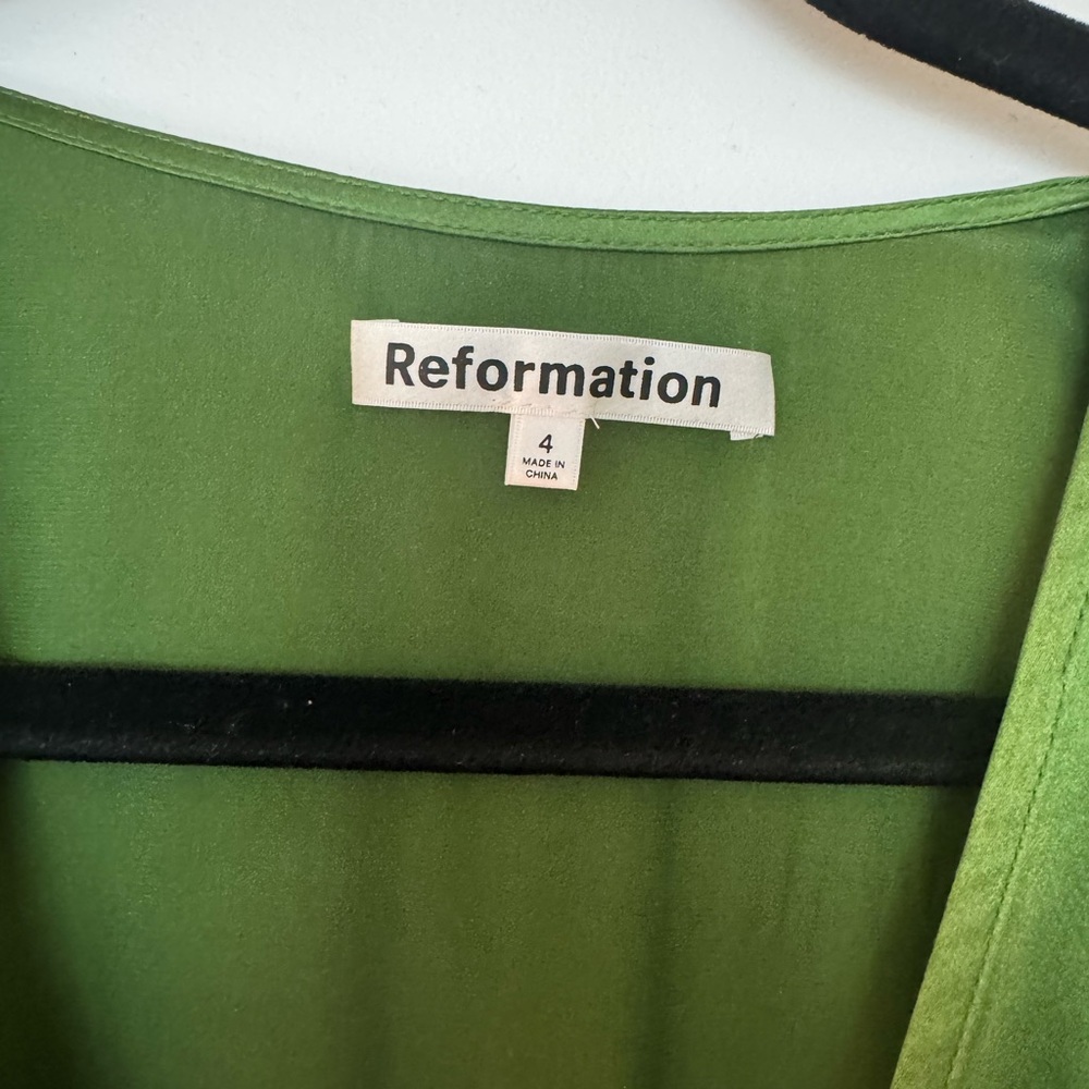 Reformation Deep Green Long Sleeve Dress - Picture 3 of 7